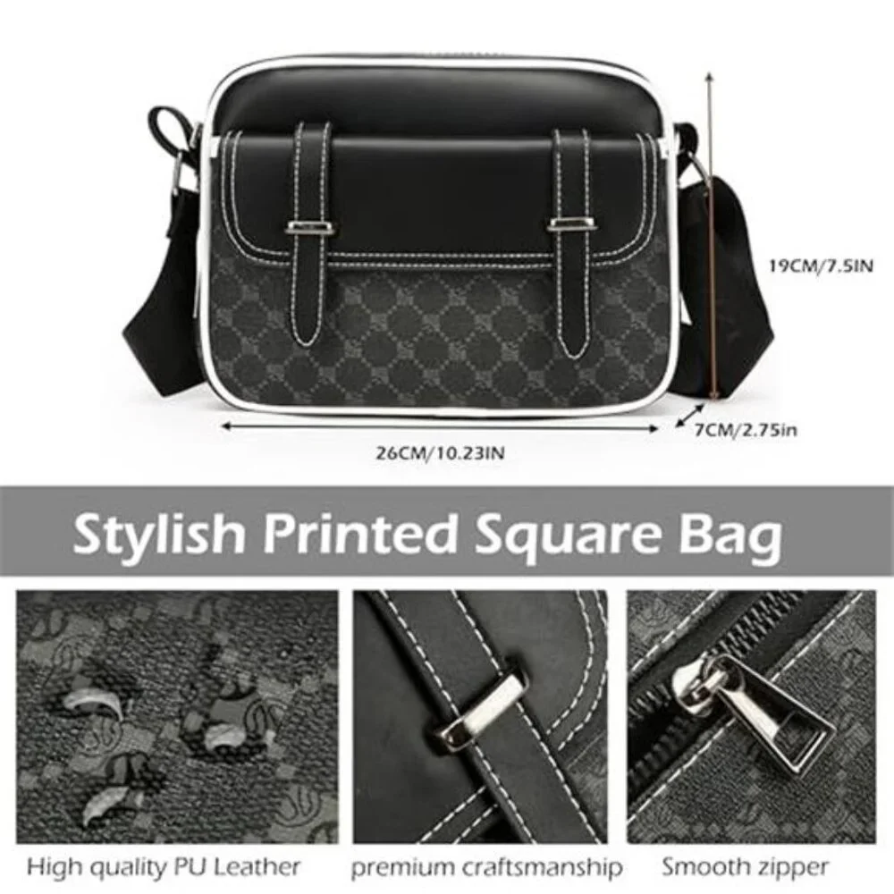 Crossbody Bag for Mens Pu leather Cross Body Purse Multi Pocket Shoulder Bag